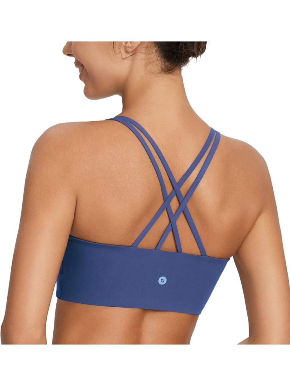 High Impact Strappy Longline Yoga Sports Bra for Women - Padded Workout Crop Top